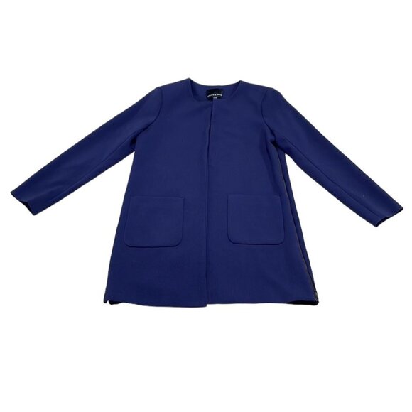 Harlowe & Graham Cardigan Jacket Open Front Blue Size Medium M - Picture 4 of 17